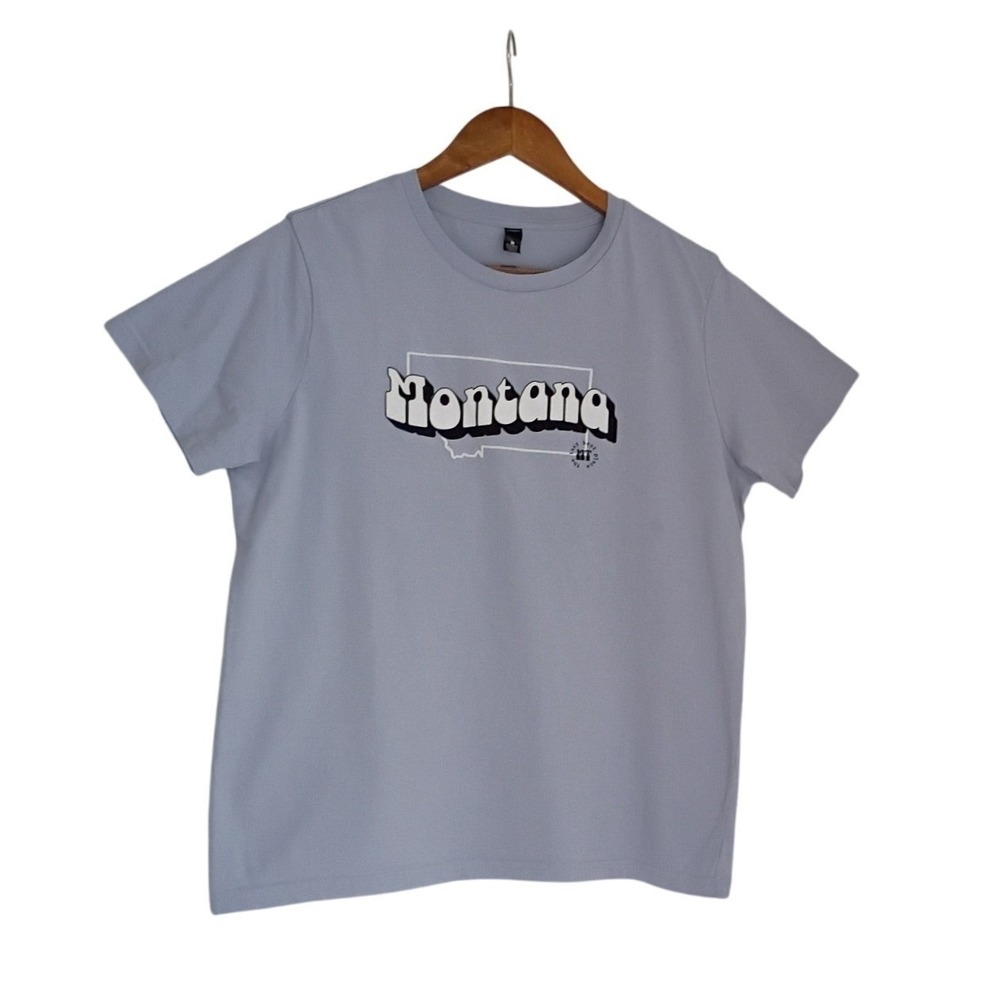 AS Colour Maple Montana‎ Graphic Tee Slate Blue Cotton Outdoor Mountain Shirt M